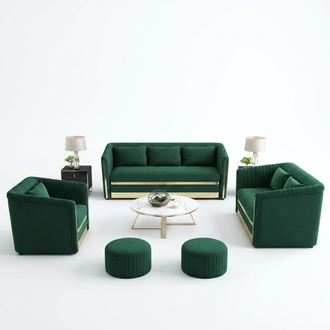 Sofa Stoff Couch Polster Sitz 3+1 Sitzer Garnitur Design Couchen Sofas Metall
