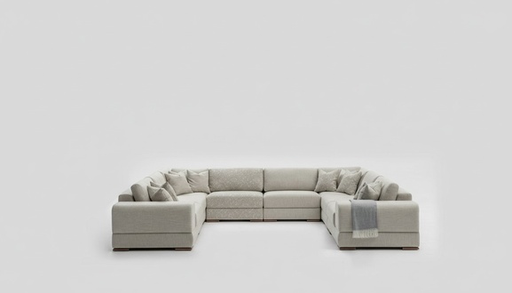 Sofa U Form Modern Design Luxus Wohnzimmer Big Grau Ecksofa Neu