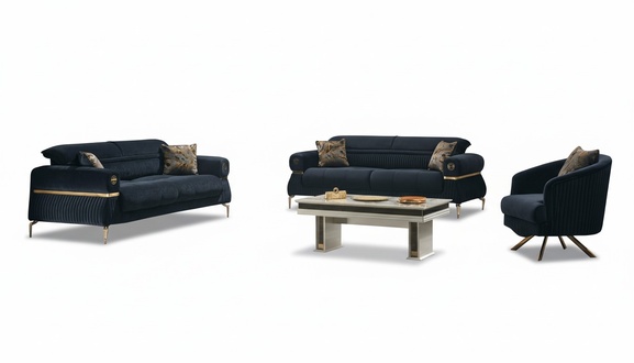 Sofa Wohnzimmermöbel Sessel Wohnbereich Ausstattung Wohnzimmer-Set Möbelensemble