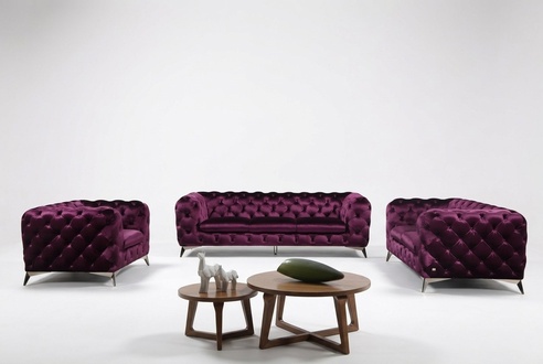 Sofa XXL Big Chesterfield Couch Polster Garnitur Textil 3+3 designer Couchen