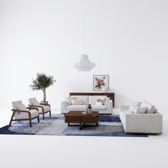 Sofagarnitur 2x Zweisitzer Sofa Couch Design 2x Sessel Wohnzimmer Einrichtung