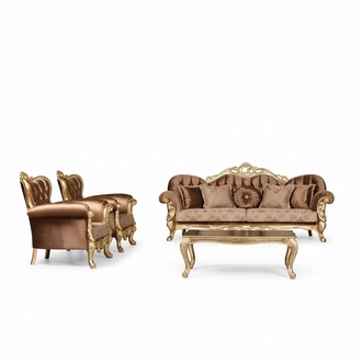 Sofagarnitur 3+1+1 Sitzer Luxus Garnitur Sofa Sofas Sessel Set Barock Wohnzimmer