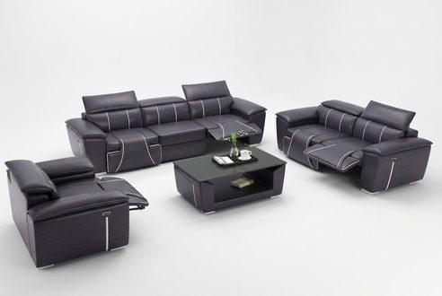 Sofagarnitur Modern Ledersofa Set 3+1+1 mit Relaxfunktion Sofort