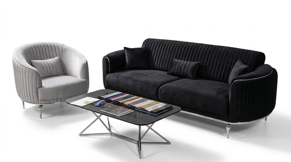 Sofagarnitur 3+1 Sitzer Couch Sofa Garnitur Couchen Modern Textil Luxus