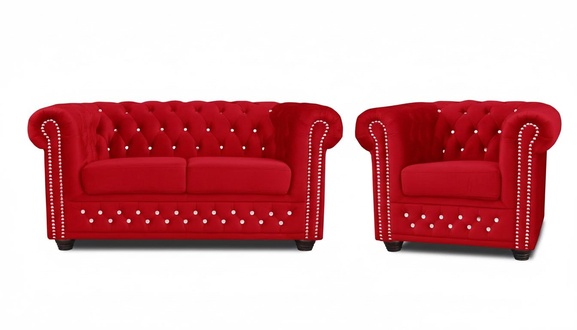 Sofagarnitur 2+1 Sitzer Sofas Couch Polster Blaue Klassische Couchen Garnitur
