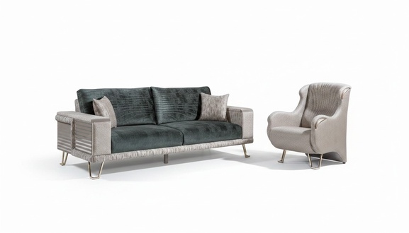 Sofagarnitur 3+1 Sitzer+Couchtisch Beistelltisch Textil Komplett Beige