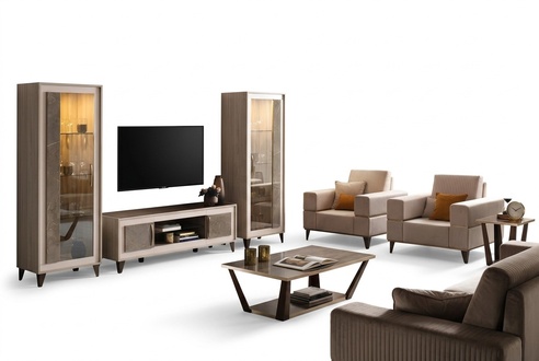 Sofagarnitur 3211 Sitzer Set Design Sofas Polster Couchen 4tlg Textil Relax Neu