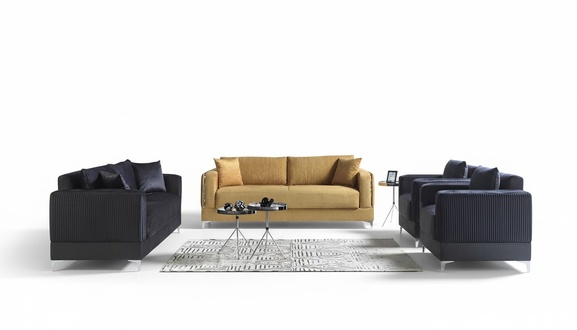 Sofagarnitur 3+2+1+1 Sitzer Textil Modern Komplett Sessel Sofa 4 Stück