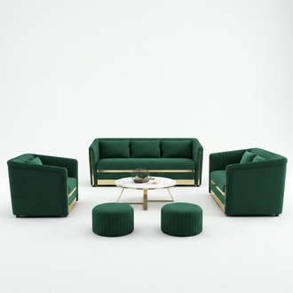 Sofagarnitur 3+2+1 Sitzer Ledersofa Couch Wohnlandschaft Garnitur Design