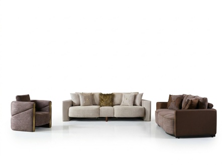 Sofagarnitur 3+2+1 Sitzer Modern Relax Sessel Modern Stil 3tlg Textil Stoff
