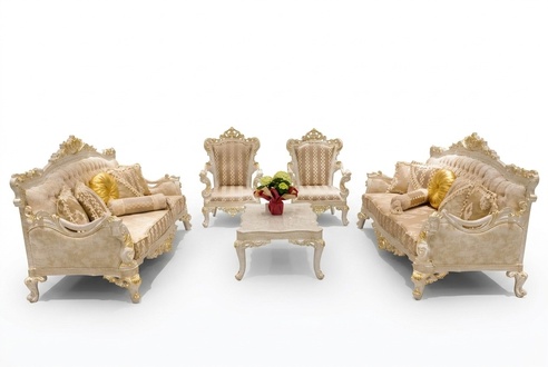 Sofagarnitur 3+3+1+1 Sitzer Couchtisch Garnitur Sofa Sessel Couch Polster 5tlg