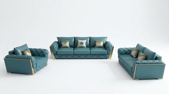 Sofagarnitur Set Sitz Polster Garnituren 2x Beistelltische Couchtisch neu 5tlg.