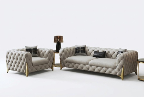 Sofagarnitur Big Set 3+1 Sitzer Leder Sofa Couch Garnitur Design Couchen