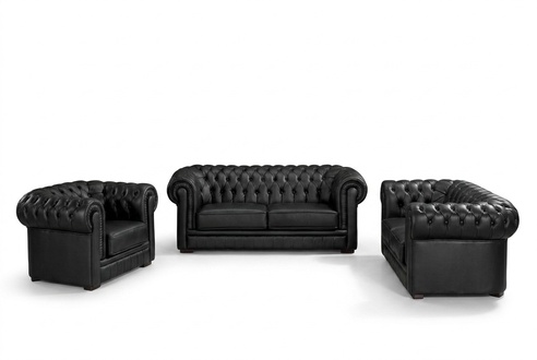 Sofagarnitur Chesterfield Möbel Sofa Sitzer Set Sofa Polster Couch Leder