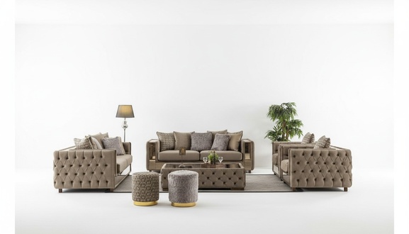 Sofagarnitur Chesterfield Set 3+3+1+1 Sitzer Sofa Couch Garnitur Design Couchen