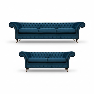 Sofagarnitur Chesterfield Textilsofa Sofas Couch Polster Sessel Wohnzimmer