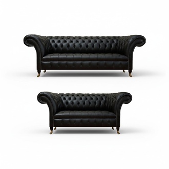 Sofagarnitur Couch Polster Chesterfield Design Komplett Sofas Ledersofa