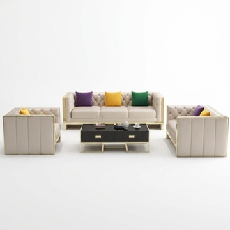 Sofagarnitur mit Polster Sofa Sitz Leder Garnitur 3+2 Sitzer Modern Weiß