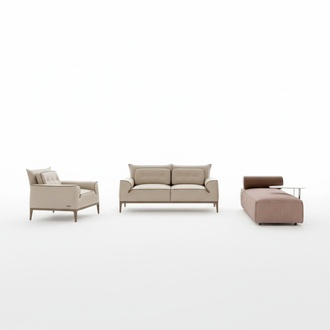Sofagarnitur Prianera Design Sofa Sessel Polster Couchen 3tlg. Set Chaiselongue