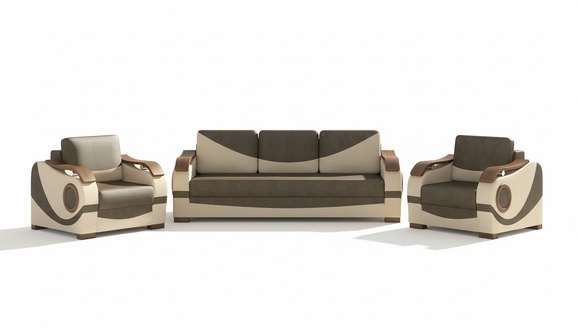 Sofagarnitur Puerto 3+1+1 mit Bettfunktion Set Couch Polster Sofas Sofa Couchen
