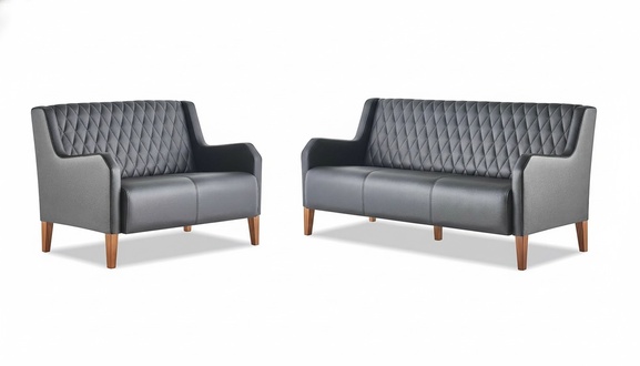 Sofagarnitur Schwarz Modern 3-Sitzer 2-Sitzer Komplett Sofas Sitzmöbel Set