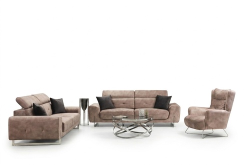 Sofagarnitur Set Dreisitzer Sofas Wohnzimmer Sessel Modern Design Textil