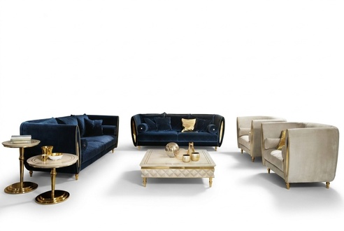 Sofagarnitur Sofa Couch 3 + 3 Wohnzimmer Designer Möbel Classisch Barock