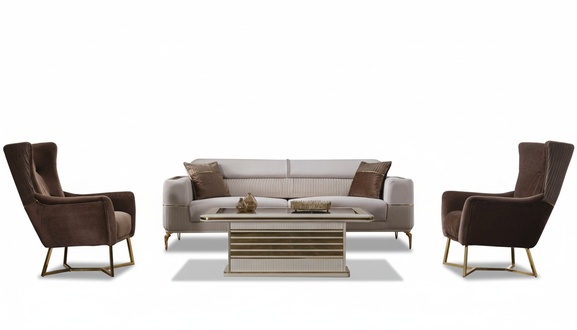 Sofagarnitur Sofa Couch Polster Set Wohnzimmer Möbel Einrichtung Tisch 4tlg.