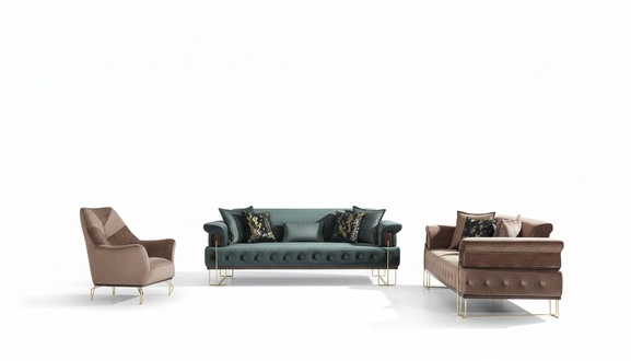 Sofagarnitur Sofa Garnitur Sofas Sessel 3+3+1Sitzer Stoff Modernes