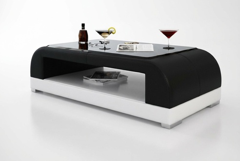 Sofatisch Glas Design Kaffee Tisch Wonzimmer Leder Couch Beistell Sofa