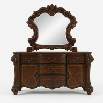 Spiegel Kommode Schrank Kommoden Anrichte Schlafzimmer Set Holz Antik