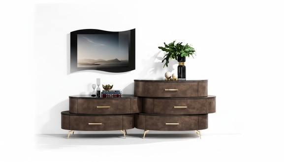 Spiegelrahmen rtv Modern Luxus Design tv Rahmen Möbel Wohnzimmer Glas Neu