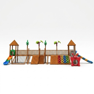 Spielplatz für Kinder mit Rutschen Kletterwand Outdoor Aktivitäten Spielplätze