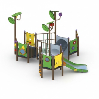 Spielplatz Versteckplatz Rutschenturm Kletterstange Spielbrücke Kletterparcours