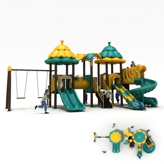 Spielturm mit Rutsche Kunststoffeturm Spielhaus Spielplatz Kundenwunsch