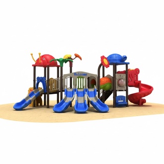 Spielturm mit Rutsche Tieren Kinder Outdoor Kunststoff Spielhaus