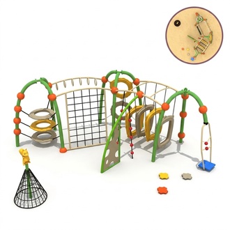 Sportplatz für Kinder Klettergarten Spielturm Outdoor Kletterwand Neu