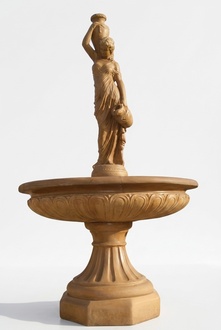 Springbrunnen Garten Teich Brunnen 150cm Steinbrunnen Gartenbrunnen