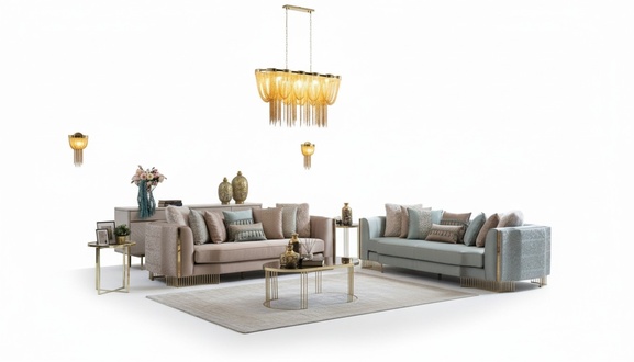 Stilvoll Sofagarnitur 2x Sofas Klassische Design Möbel mit Armlehnen 4+3