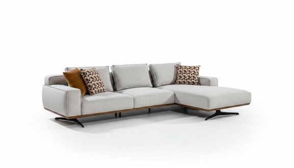 Stilvoll Wohnzimmer Set Ecksofa L-Form mit Sessel Komfortabel Textil Sofa Neu