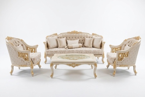 Stilvolle Wohnzimmer Möbel Sofagarnitur Set Wohnzimmer Sofa 2x Sessel