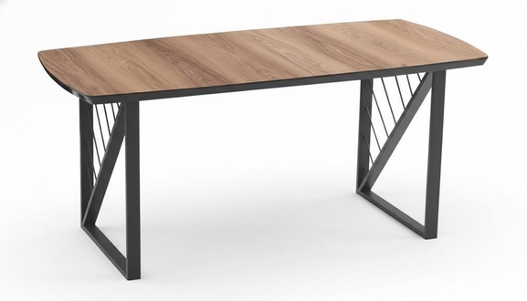 Stilvoller Esstisch braun schwarz Holz rechteckige Tischplatte Tisch