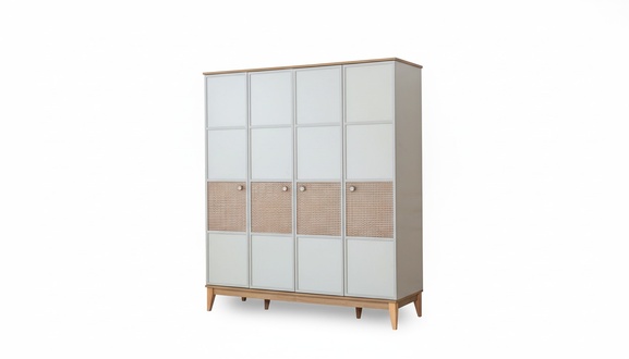 Stilvoller Viertüriger Kleiderschrank Moderne Holz Kinderzimmer Schränke