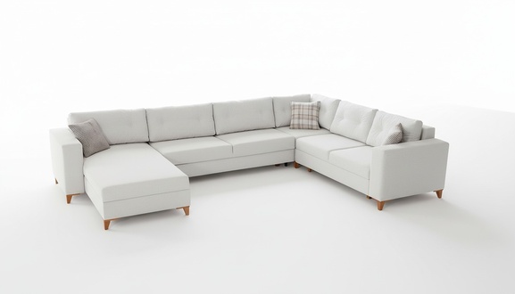 Stilvolles Wohnzimmer U-Form Sofa Designer Ecksofa Luxus Edle Couchen