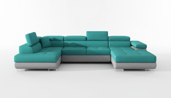 Stoff U-Form Couch Wohnlandschaft Ecksofa Garnitur Design Modern Sofa Modern Neu