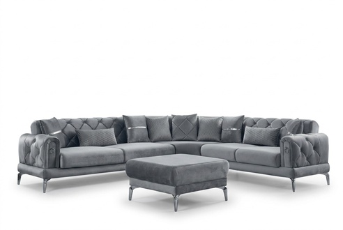 Stoffsofa Ecksofa L form Sofa Polstersofa Grau Couch Moderne Eckgarnitur