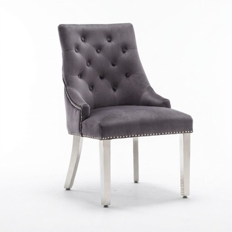 Stuhl Esszimmer Design Textil Stühle Möbel Luxus Holz Lehnstuhl Chesterfield