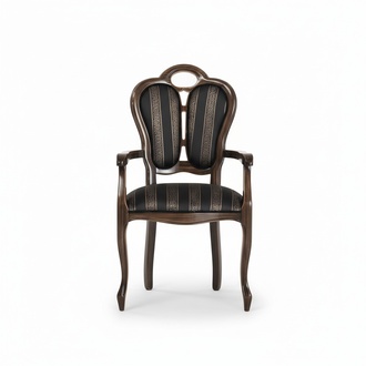 Stuhl mit Armlehne Luxus Design Stuhl Textil Möbel Einsitzer Holz Lehnstuhl Neu