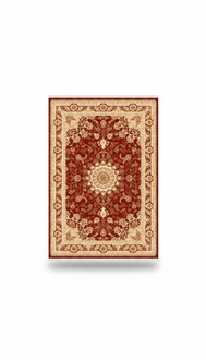 Teppich Orientalisch Vintage Kurzflor Burgundy Rot Wohnzimmerteppich 150x233cm