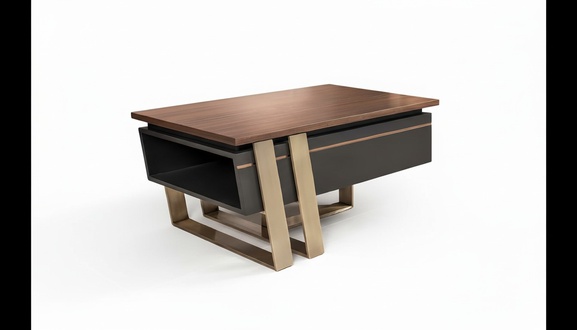 Tisch Holz Couchtisch Moderne Design Beige Tische Büro Braun Einrichtung Neu